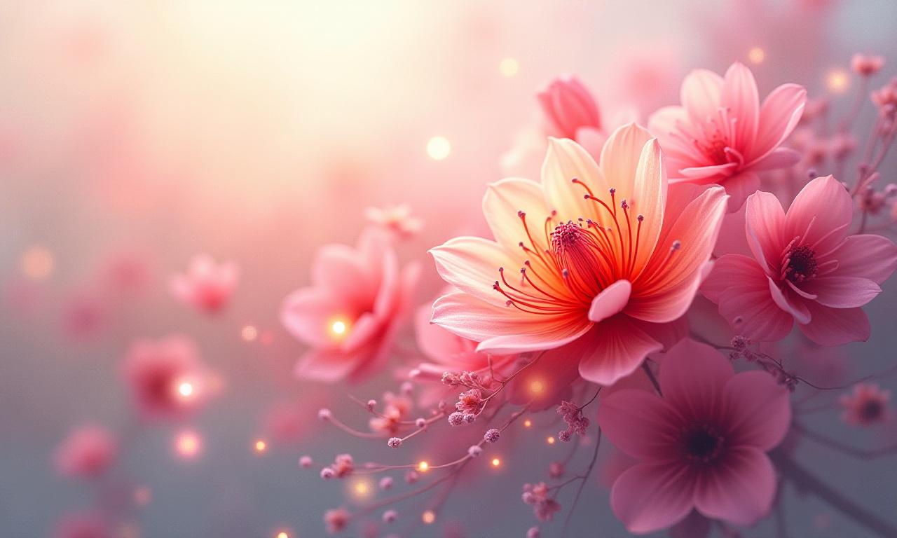 فن زهور رقمي مجرد يتفتح